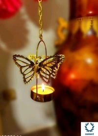 Beautiful Golden Butterfly Tea Light Candle Holders -Set of 6 - Metal, Set of 6